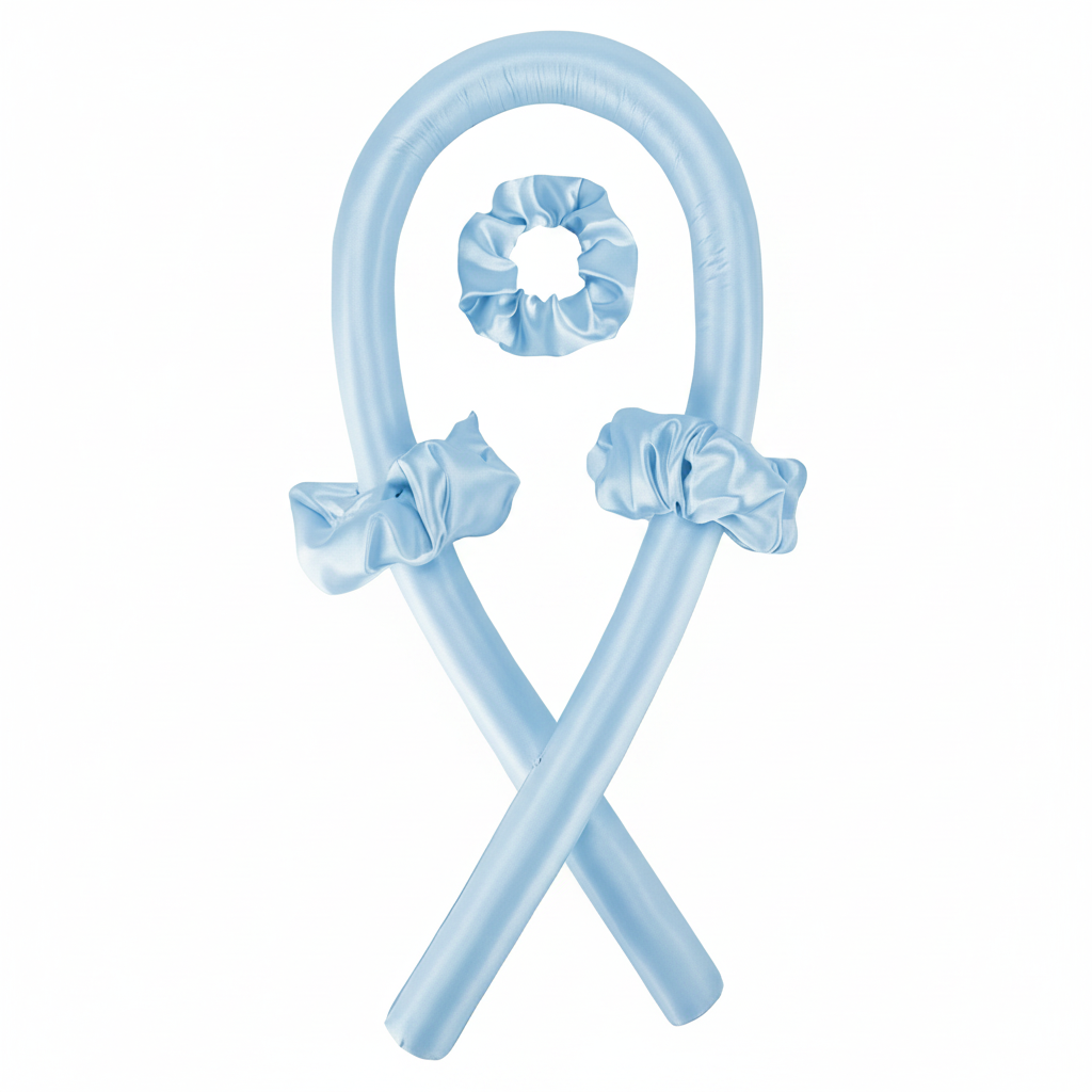 Blue Heatless Curler Set